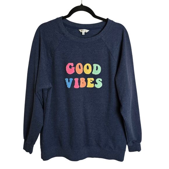 Wildfox Good Vibes Crewneck Sweater Size Medium - Picture 1 of 3